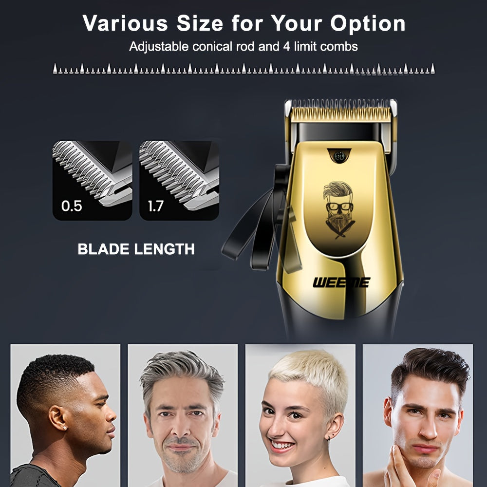 3pcs/set Professional Golden Hair Clipper And Trimmer Set