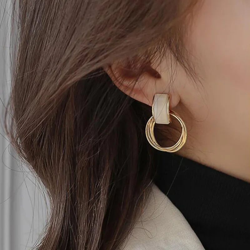 (Limited) Korean Cat Eye Stone Fashion Stud Earrings