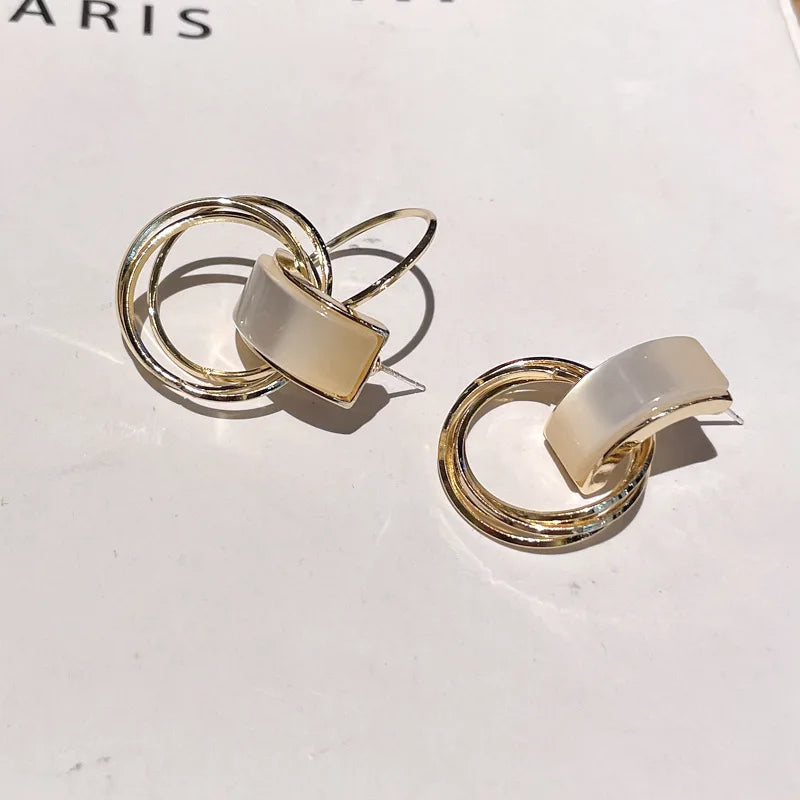 (Limited) Korean Cat Eye Stone Fashion Stud Earrings