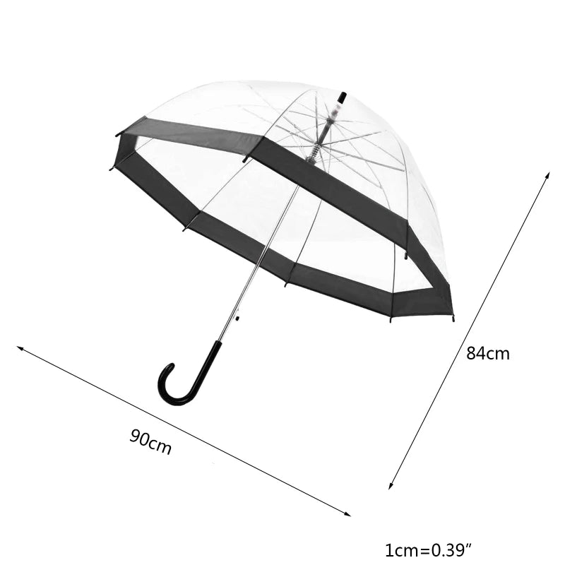 Transparent Long-handle Rain Umbrella