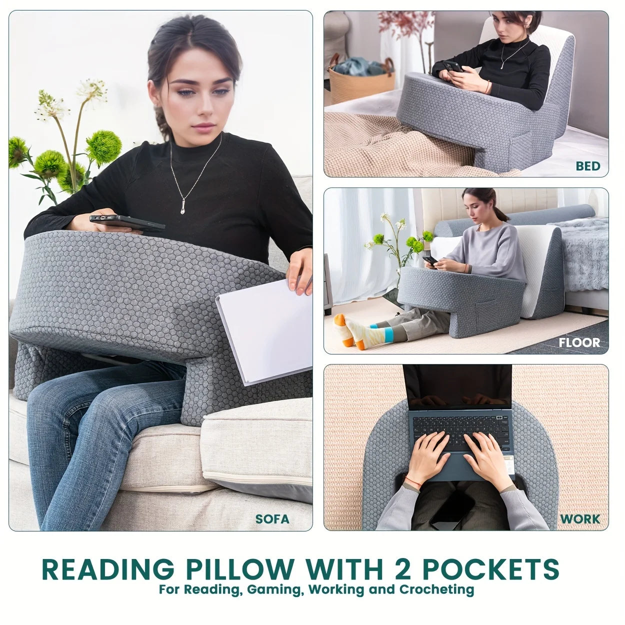 Arm Rest Lap Desk Pillow for Gaming, Working and more