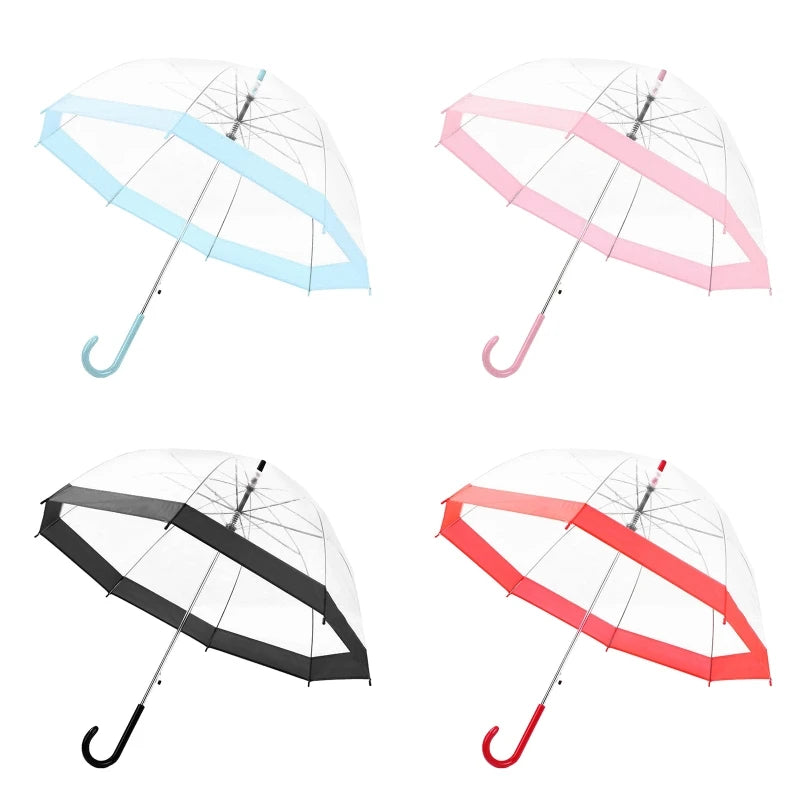 Transparent Long-handle Rain Umbrella