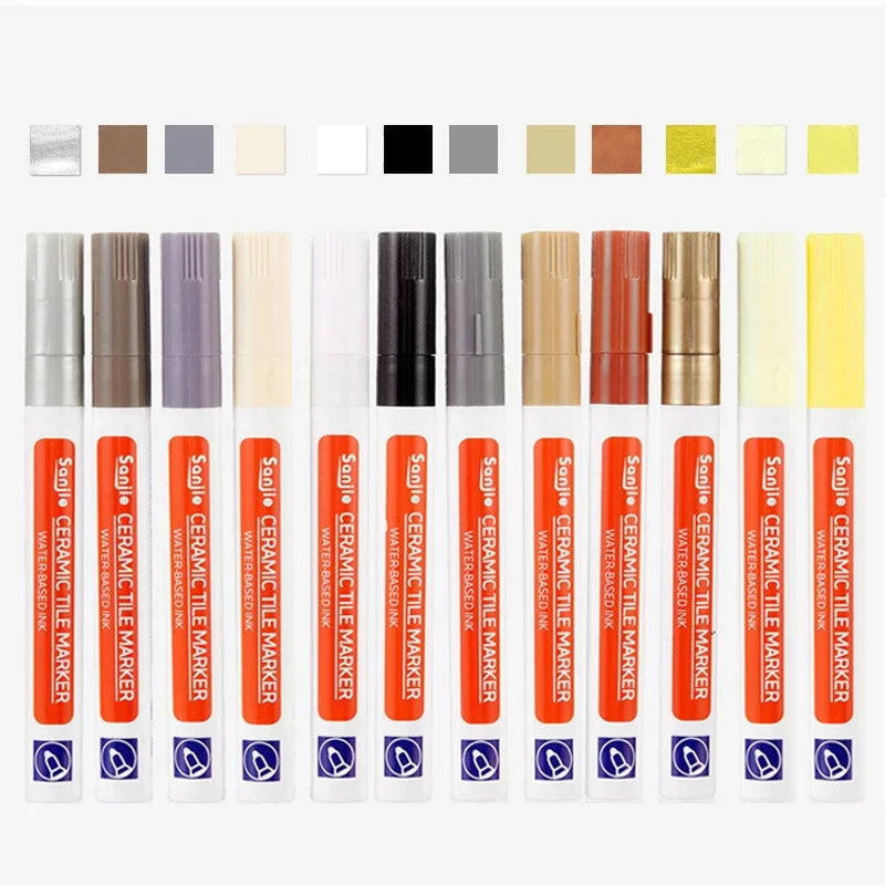 12 Color White Waterproof Tile Marker Grout Pen