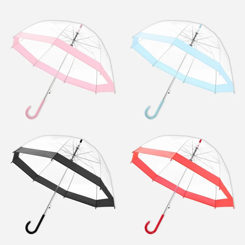 Transparent Long-handle Rain Umbrella