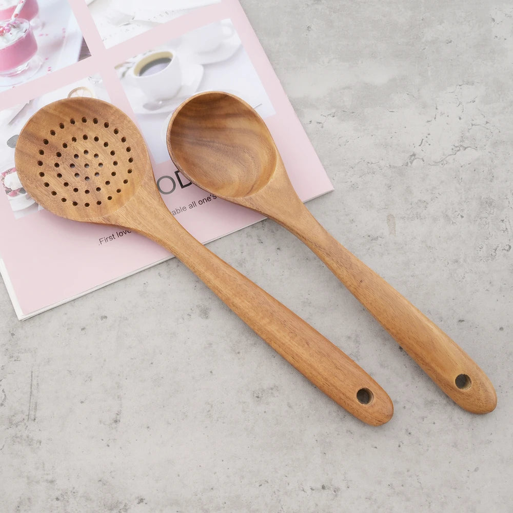 Natural Wood Cooking Utensil Set Spatula