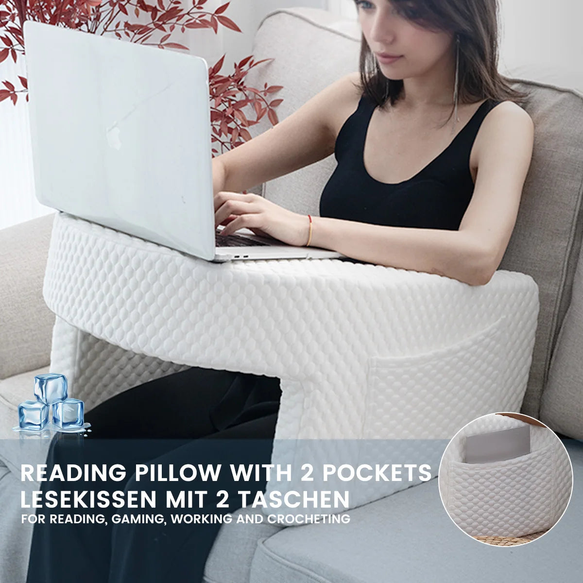 Arm Rest Lap Desk Pillow for Gaming, Working and more