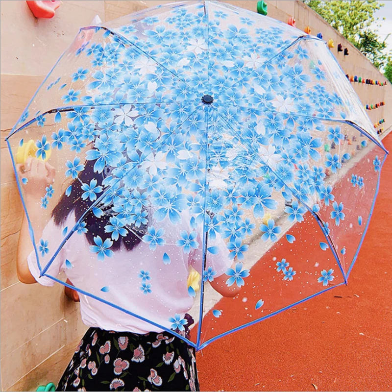 Cherry Blossom Transparent Umbrella, Rainproof and Windproof