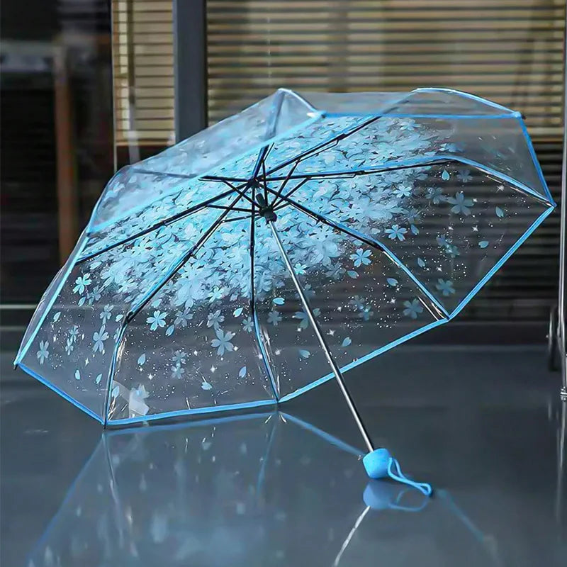 Cherry Blossom Transparent Umbrella, Rainproof and Windproof