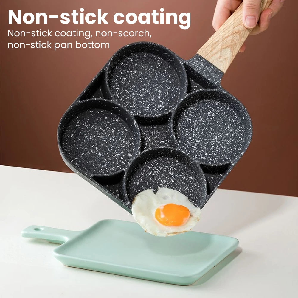 Four holes Egg Burger Pancake Pan (Double Bottom Non-stick)