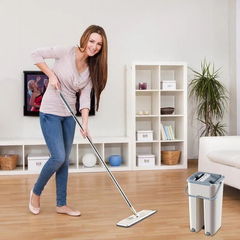 360 Degree Rotating Flat Squeeze Mop With Bucket