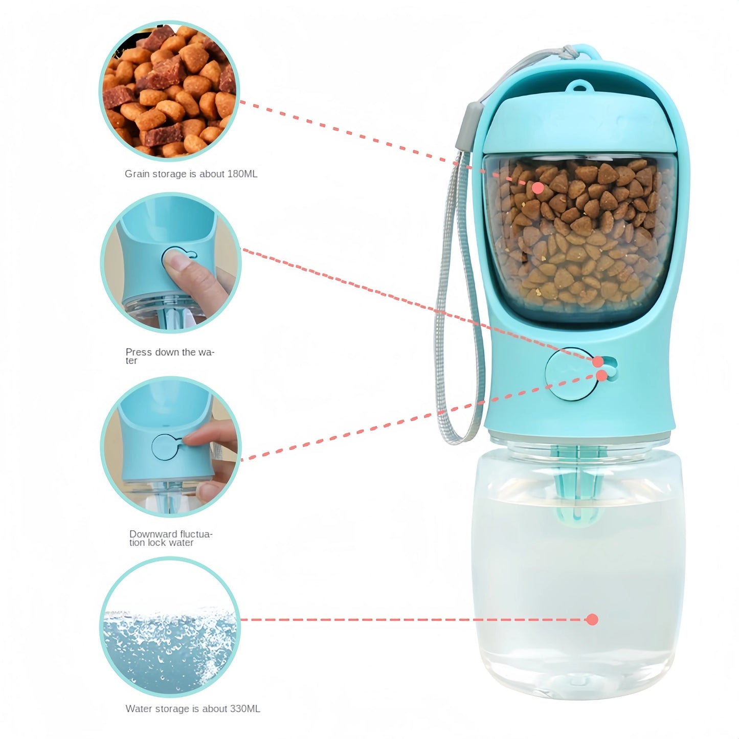 Portable Travel Pet water and food container